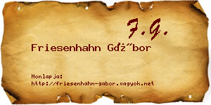 Friesenhahn Gábor névjegykártya