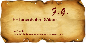Friesenhahn Gábor névjegykártya